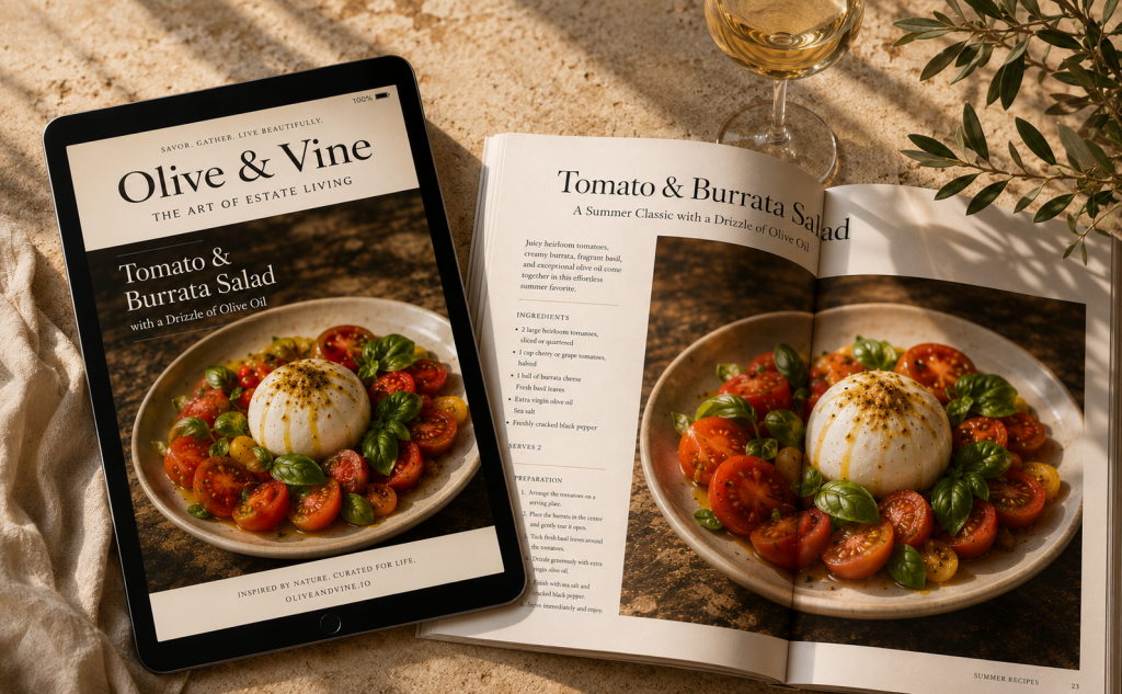 Tomato & Burrata Salad “with a drizzle of olive oil